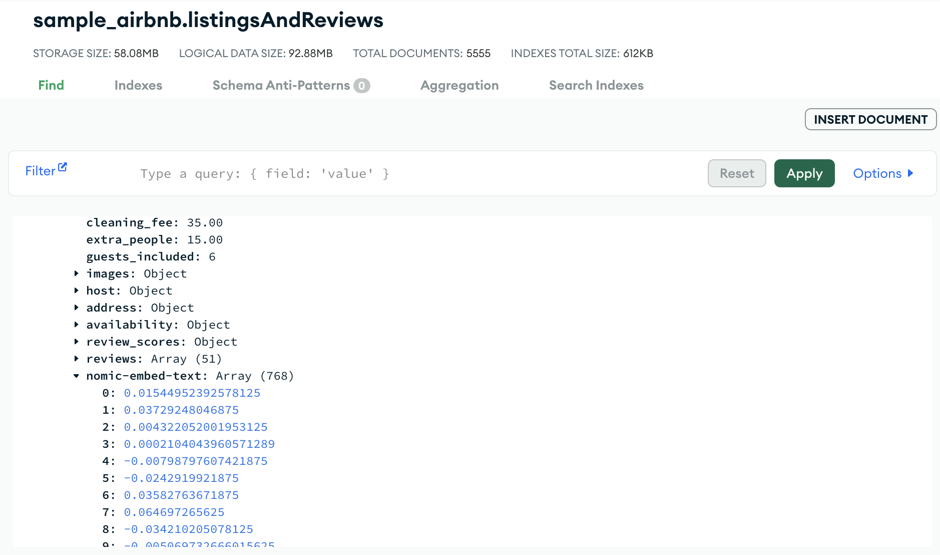 View of Embedding in Dashboard